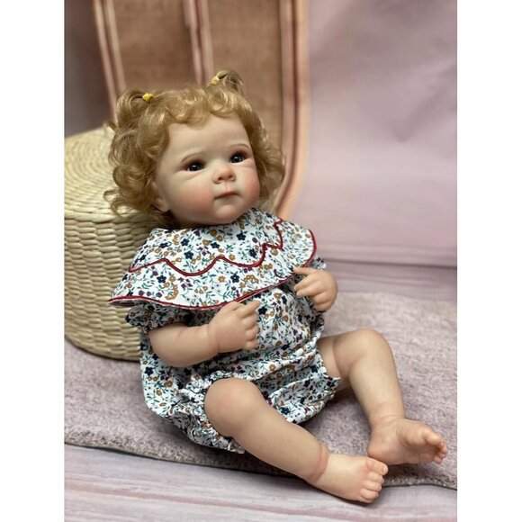 🆕18 Inch Full Vinyl Body Reborn Baby Dolls Girl Newborn Doll Blonde Hair - Picture 5 of 8